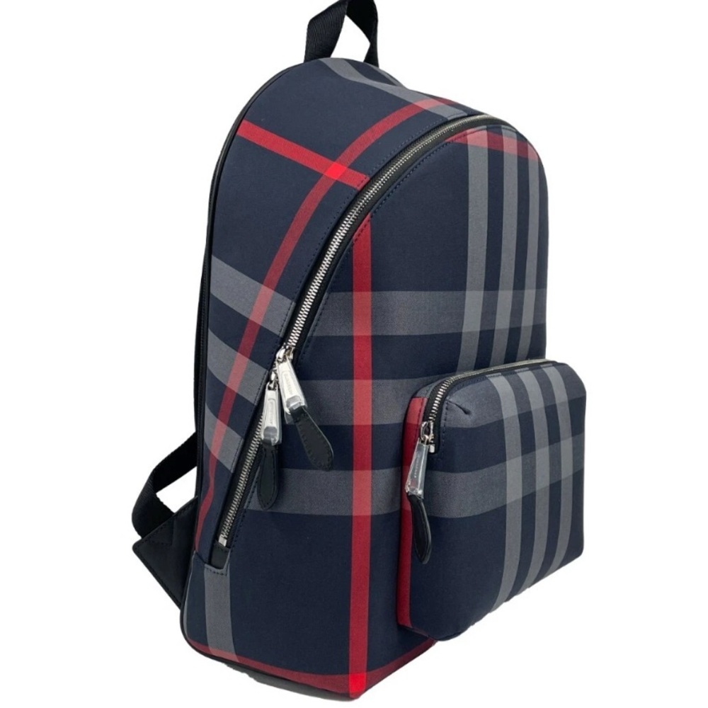 NEW $1350 Burberry NAVY and Red NOVA Check Backpack FULL SIZE GORGEOUS NWT - Picture 4 of 16